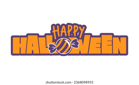 Happy Halloween logo. Modern spooky lettering design for halloween party.