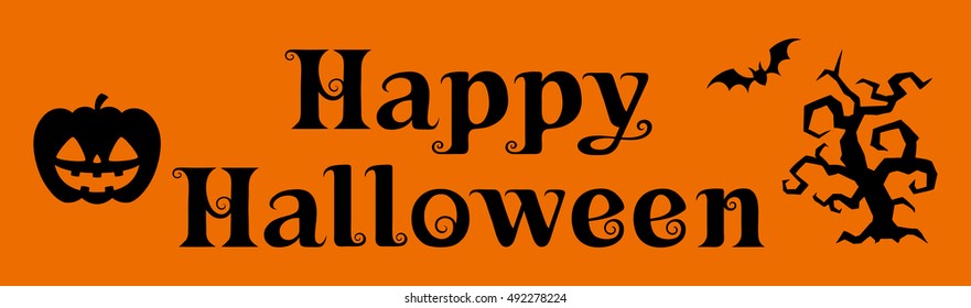 Happy Halloween. / logo / Orange background 5