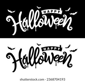 Happy Halloween logo vector illustration