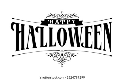 Happy halloween logo vector illustration