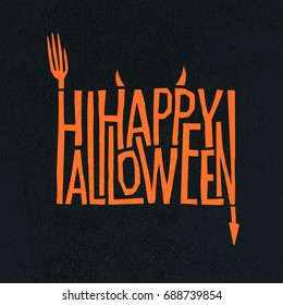 "Happy Halloween" logotype design. Halloween holiday sign