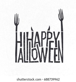 "Happy Halloween" logotype design. Halloween holiday sign