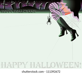Happy Halloween magic background, vector illustration