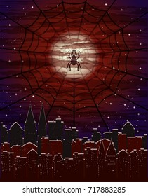 Happy halloween magic card, vector illustration