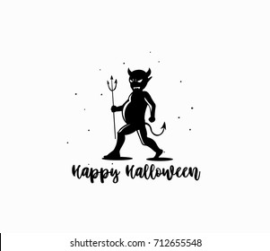 Happy halloween man icon, devil  vector illustration