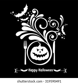Happy Halloween. Halloween Menu Template. vector illustration 