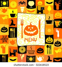Happy Halloween. Halloween Menu Template. vector illustration 