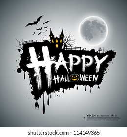 Happy Halloween message design background, vector illustration