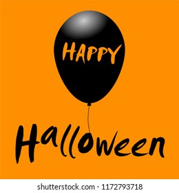 Happy Halloween message design background with balloon.