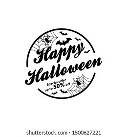 Happy Halloween message design background, vector illustration