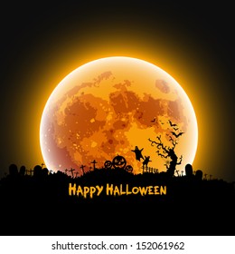Happy Halloween message design background, vector illustration