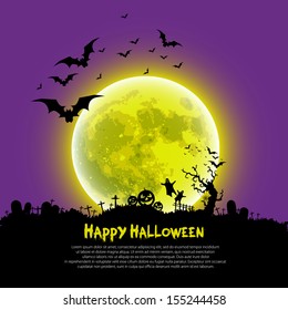 Happy Halloween message design background, vector illustration