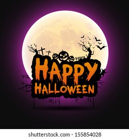 Happy Halloween message design background, vector illustration