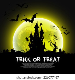 Fondo feliz del diseño del mensaje de Halloween, Ilustración vectorial