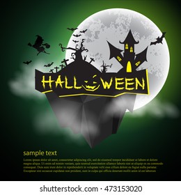 Happy Halloween message design background, vector illustration