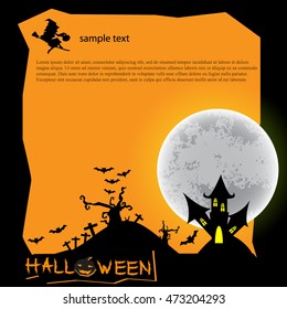 Happy Halloween message design background, vector illustration