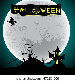Happy Halloween message design background, vector illustration