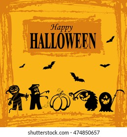 Happy Halloween message design background, vector illustration