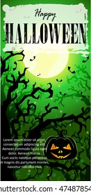 Happy Halloween message design background, vector illustration