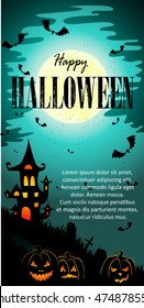 Happy Halloween message design background, vector illustration