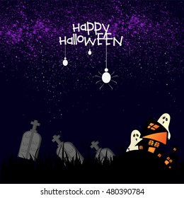 Happy Halloween message design background, vector illustration