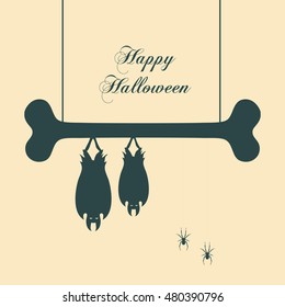 Happy Halloween message design background, vector illustration