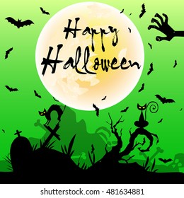 Happy Halloween message design background, vector illustration