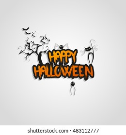 Happy Halloween message design background, vector illustration

