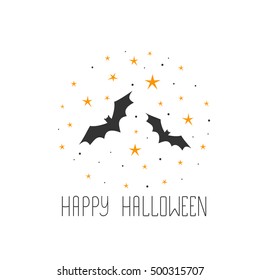 Happy Halloween message design background. Sketchy hand drawn abstract picture.