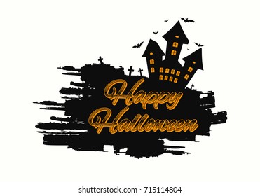Happy Halloween message design background. Grunge vector illustration