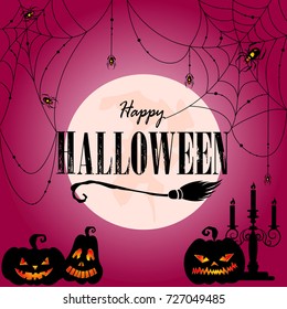 Happy Halloween message design background, vector illustration