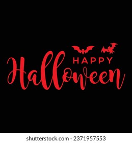 Happy Halloween message design on black background.