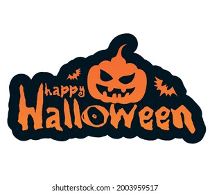Happy Halloween message. Halloween Konpet for greeting cards, posters, banners, flyers and invitations, holiday background.

