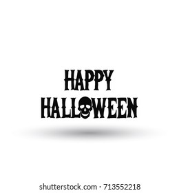 Happy Halloween message with the skull icon in the word Halloween