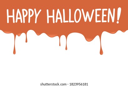 Happy halloween message with splash dripping background.Vector happy halloween illustration from halloween collection.