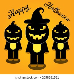 Happy Halloween, Monster design to celebrate Halloween day, Lettered design, Illustration.