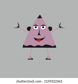 Happy Halloween. Monster icon. Cute kawaii cartoon scary funny baby character. Eyes, tongue, tooth fang, hands up. Flat design. Vector cartoon illustration