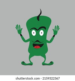 Happy Halloween. Monster icon. Cute kawaii cartoon scary funny baby character. Eyes, tongue, tooth fang, hands up. Flat design. Vector cartoon illustration
