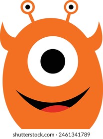 Happy Halloween Monster icon line. Cute cartoon scary funny character. Flat simple design