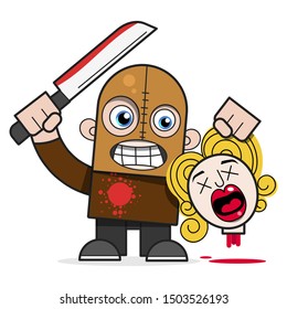 Happy Halloween Monster On White Background. Vector Illustration Template. Halloween Background.