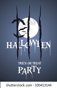 Happy Halloween Moon Party dark background