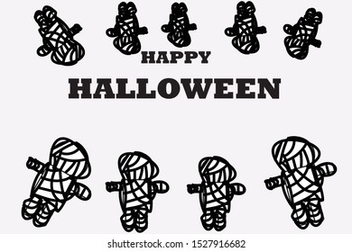 Happy Halloween mummy on 
Background