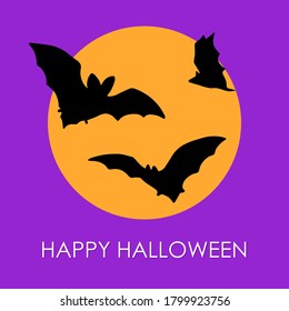 Happy halloween night party card template. Halloween art foe design halloween party invitation, children t-shirt print, wallpaper, greeting gift card etc. 