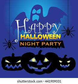 Happy Halloween night party holiday festival vector illustration.