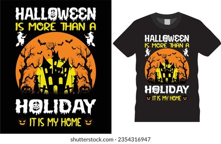 
happy Halloween night party pumpkin zombie vector t-shirt template design.cute spooky horror vives house trees Scary Boo Ghost witch season white background isolated illustration print for ready

