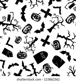 Happy halloween night seamless background. Vector illustration.