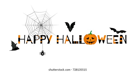 Happy Halloween. Night-hag. Vector inscription on a white background