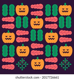Happy Halloween. October 31. Simple, vector, flat illustration. Minimalist, geometric, background pattern. Perfect for poster, media banner, cover or postcard.