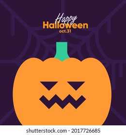 Happy Halloween. October 31. Simple, vector, flat illustration. Minimalist, geometric, background icon. Perfect for poster, media banner, cover or postcard.