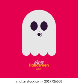 Happy Halloween. October 31. Simple, vector, flat illustration. Minimalist, geometric, background icon. Perfect for poster, media banner, cover or postcard.